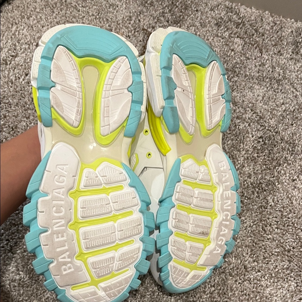 Balenciaga Women's Track White and Teal Sneakers - Picture 5 of 8